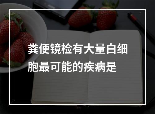 粪便镜检有大量白细胞最可能的疾病是