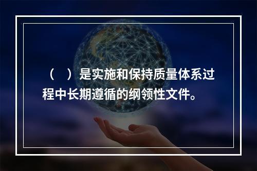 （　）是实施和保持质量体系过程中长期遵循的纲领性文件。