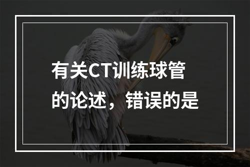 有关CT训练球管的论述，错误的是