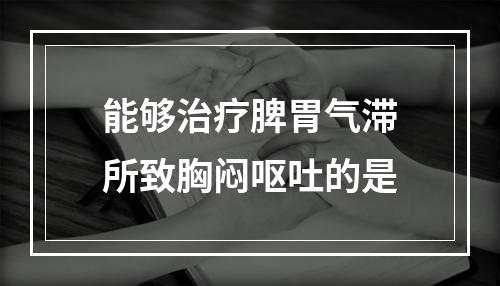 能够治疗脾胃气滞所致胸闷呕吐的是