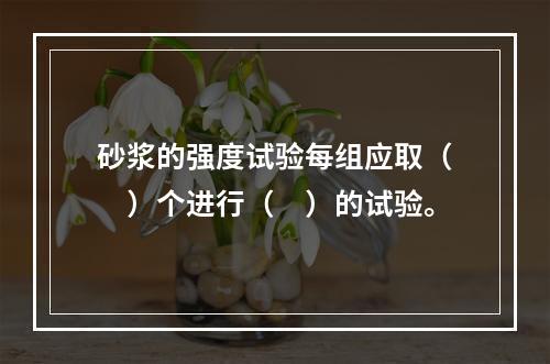 砂浆的强度试验每组应取（　）个进行（　）的试验。