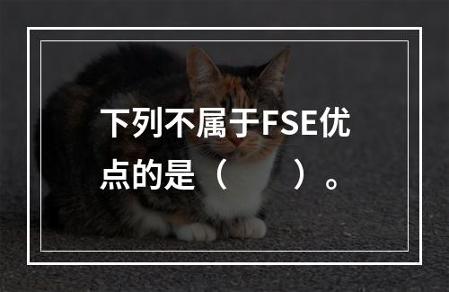 下列不属于FSE优点的是（　　）。