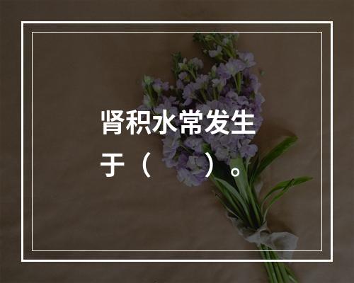 肾积水常发生于（　　）。