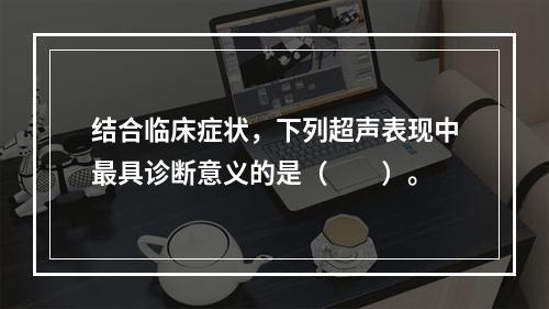 结合临床症状，下列超声表现中最具诊断意义的是（　　）。