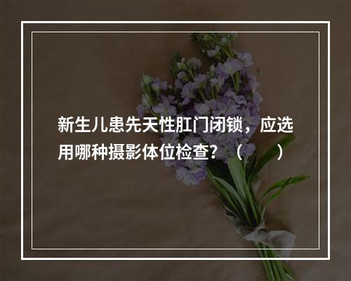 新生儿患先天性肛门闭锁，应选用哪种摄影体位检查？（　　）