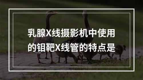 乳腺X线摄影机中使用的钼靶X线管的特点是