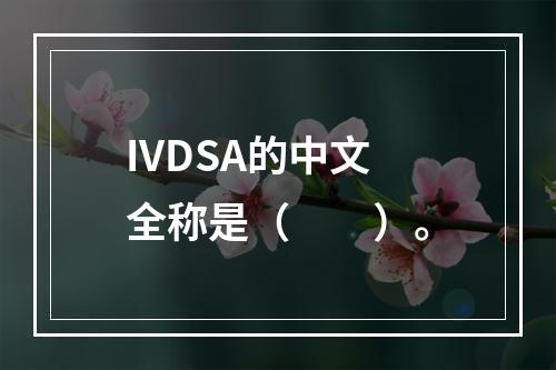 IVDSA的中文全称是（　　）。