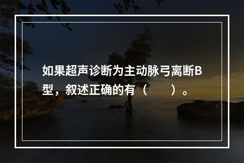 如果超声诊断为主动脉弓离断B型，叙述正确的有（　　）。