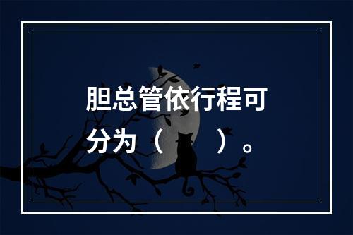 胆总管依行程可分为（　　）。