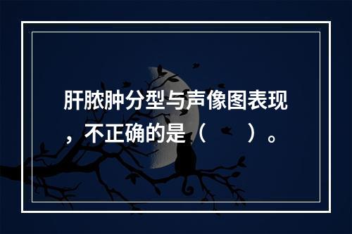 肝脓肿分型与声像图表现，不正确的是（　　）。