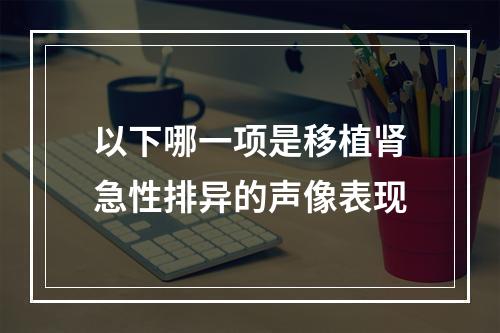 以下哪一项是移植肾急性排异的声像表现