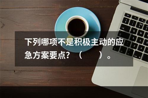 下列哪项不是积极主动的应急方案要点？（　　）。