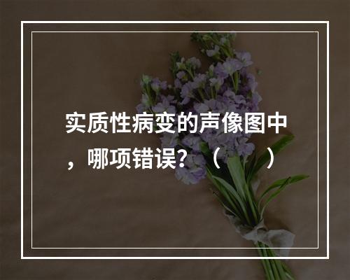 实质性病变的声像图中，哪项错误？（　　）