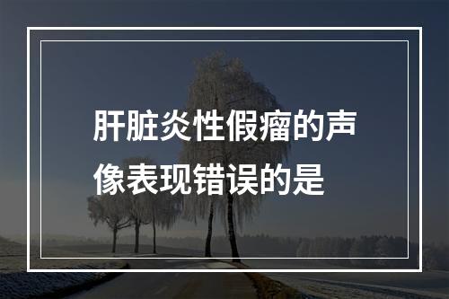 肝脏炎性假瘤的声像表现错误的是