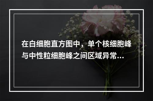 在白细胞直方图中，单个核细胞峰与中性粒细胞峰之间区域异常，可