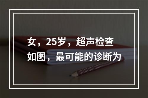 女，25岁，超声检查如图，最可能的诊断为