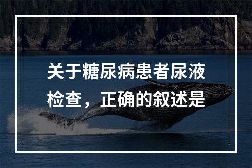 关于糖尿病患者尿液检查，正确的叙述是