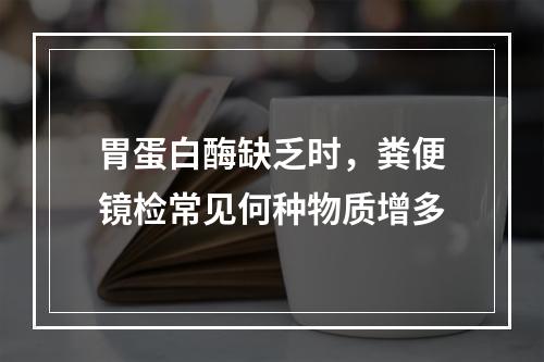 胃蛋白酶缺乏时，粪便镜检常见何种物质增多