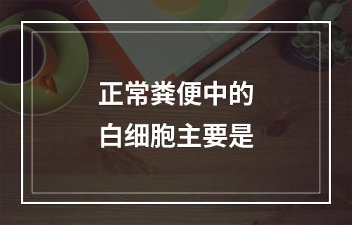 正常粪便中的白细胞主要是