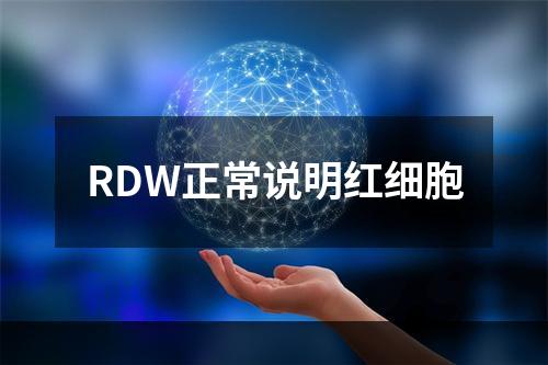 RDW正常说明红细胞