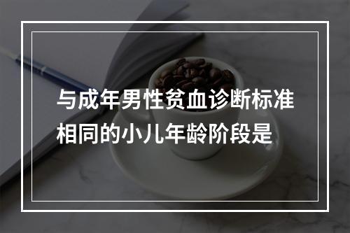 与成年男性贫血诊断标准相同的小儿年龄阶段是