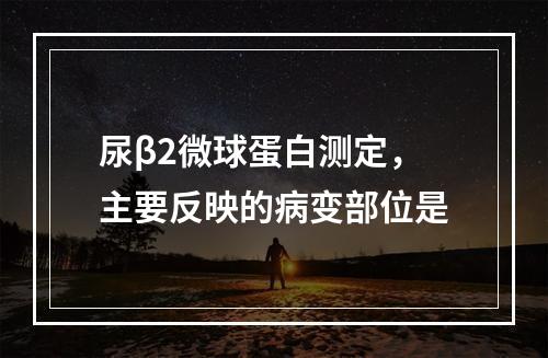 尿β2微球蛋白测定，主要反映的病变部位是