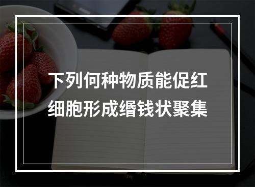 下列何种物质能促红细胞形成缗钱状聚集