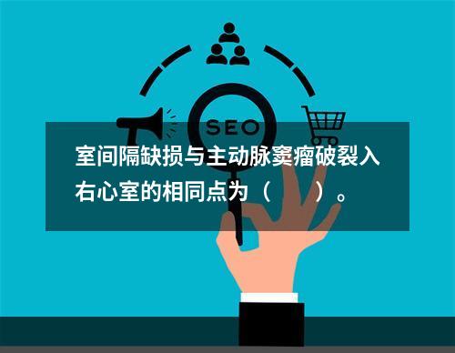 室间隔缺损与主动脉窦瘤破裂入右心室的相同点为（　　）。