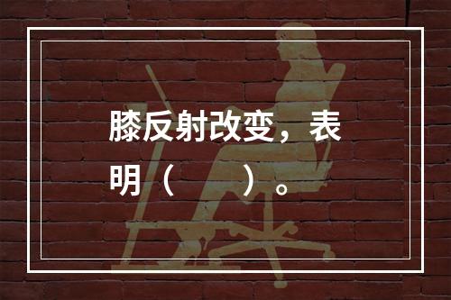 膝反射改变，表明（　　）。