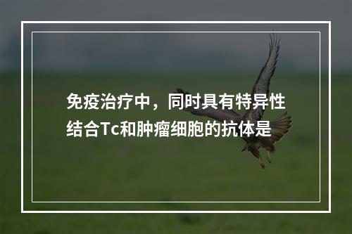 免疫治疗中，同时具有特异性结合Tc和肿瘤细胞的抗体是