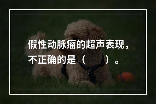 假性动脉瘤的超声表现，不正确的是（　　）。