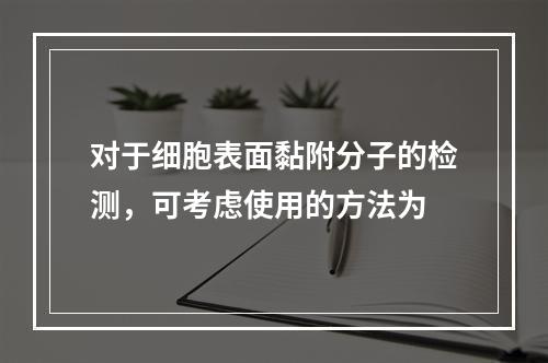 对于细胞表面黏附分子的检测，可考虑使用的方法为