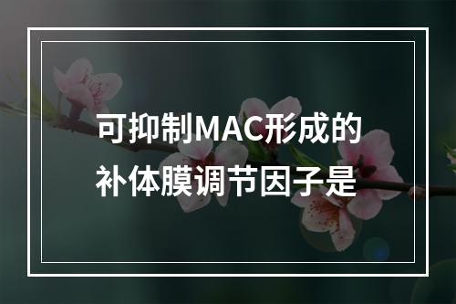 可抑制MAC形成的补体膜调节因子是