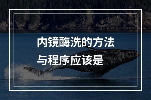 内镜酶洗的方法与程序应该是