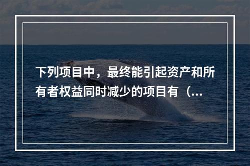 下列项目中，最终能引起资产和所有者权益同时减少的项目有（　）