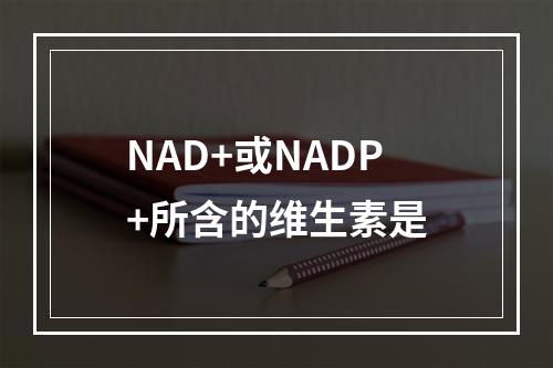 NAD+或NADP+所含的维生素是