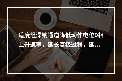 适度阻滞钠通道降低动作电位0相上升速率，延长复极过程，延长有