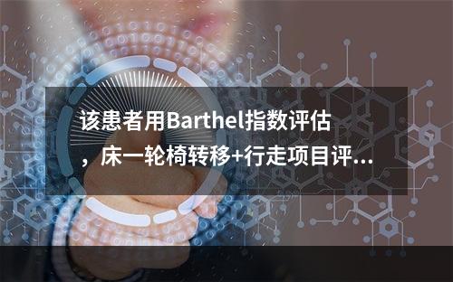 该患者用Barthel指数评估，床一轮椅转移+行走项目评分为