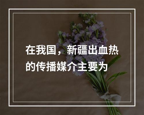 在我国，新疆出血热的传播媒介主要为