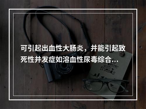 可引起出血性大肠炎，并能引起致死性并发症如溶血性尿毒综合征的