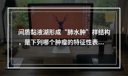 间质黏液湖形成“肺水肿”样结构，是下列哪个肿瘤的特征性表现