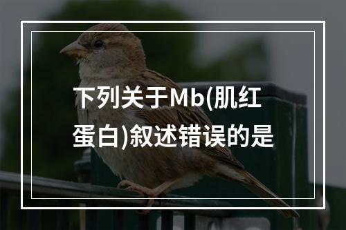 下列关于Mb(肌红蛋白)叙述错误的是