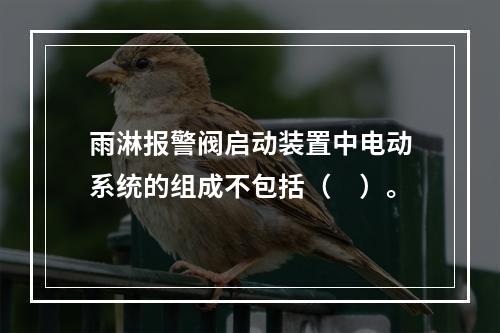 雨淋报警阀启动装置中电动系统的组成不包括（　）。