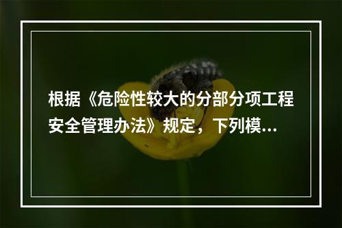 根据《危险性较大的分部分项工程安全管理办法》规定，下列模板与