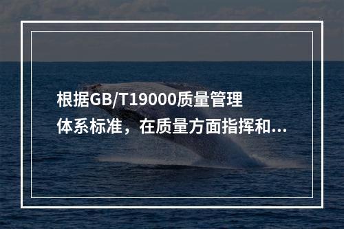 根据GB/T19000质量管理体系标准，在质量方面指挥和控制