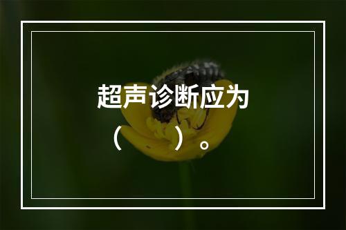 超声诊断应为（　　）。