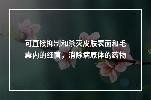 可直接抑制和杀灭皮肤表面和毛囊内的细菌，消除病原体的药物