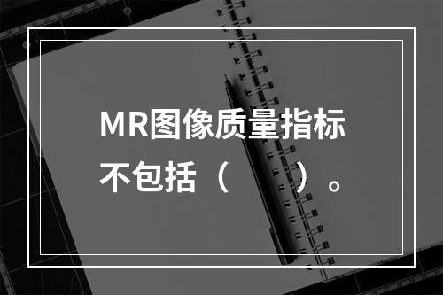 MR图像质量指标不包括（　　）。