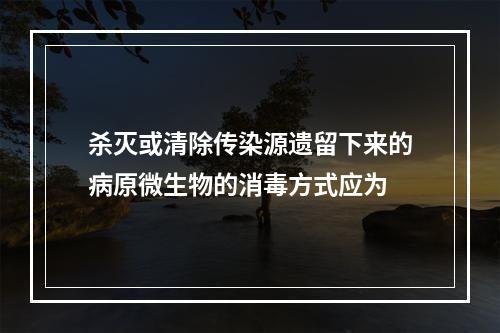 杀灭或清除传染源遗留下来的病原微生物的消毒方式应为