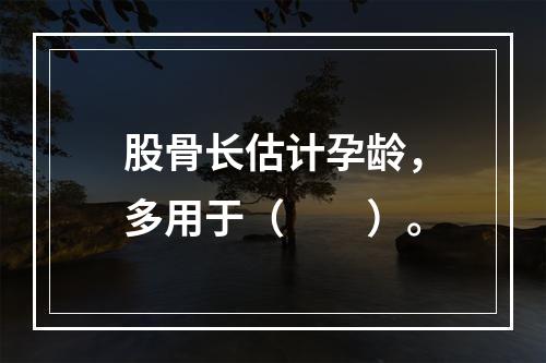 股骨长估计孕龄，多用于（　　）。